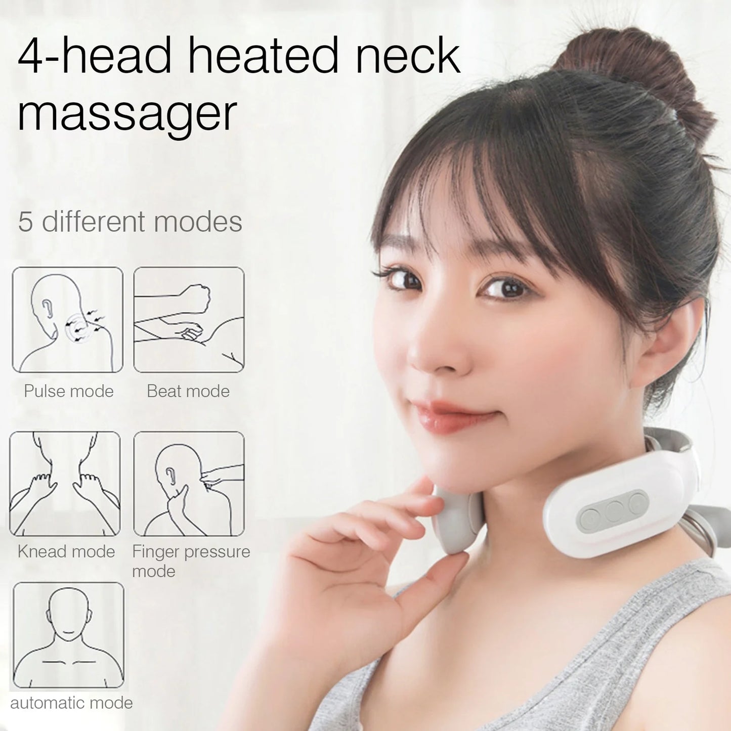 Cervical Massager 16 Modes Smart Pulse Heating for Neck Tension