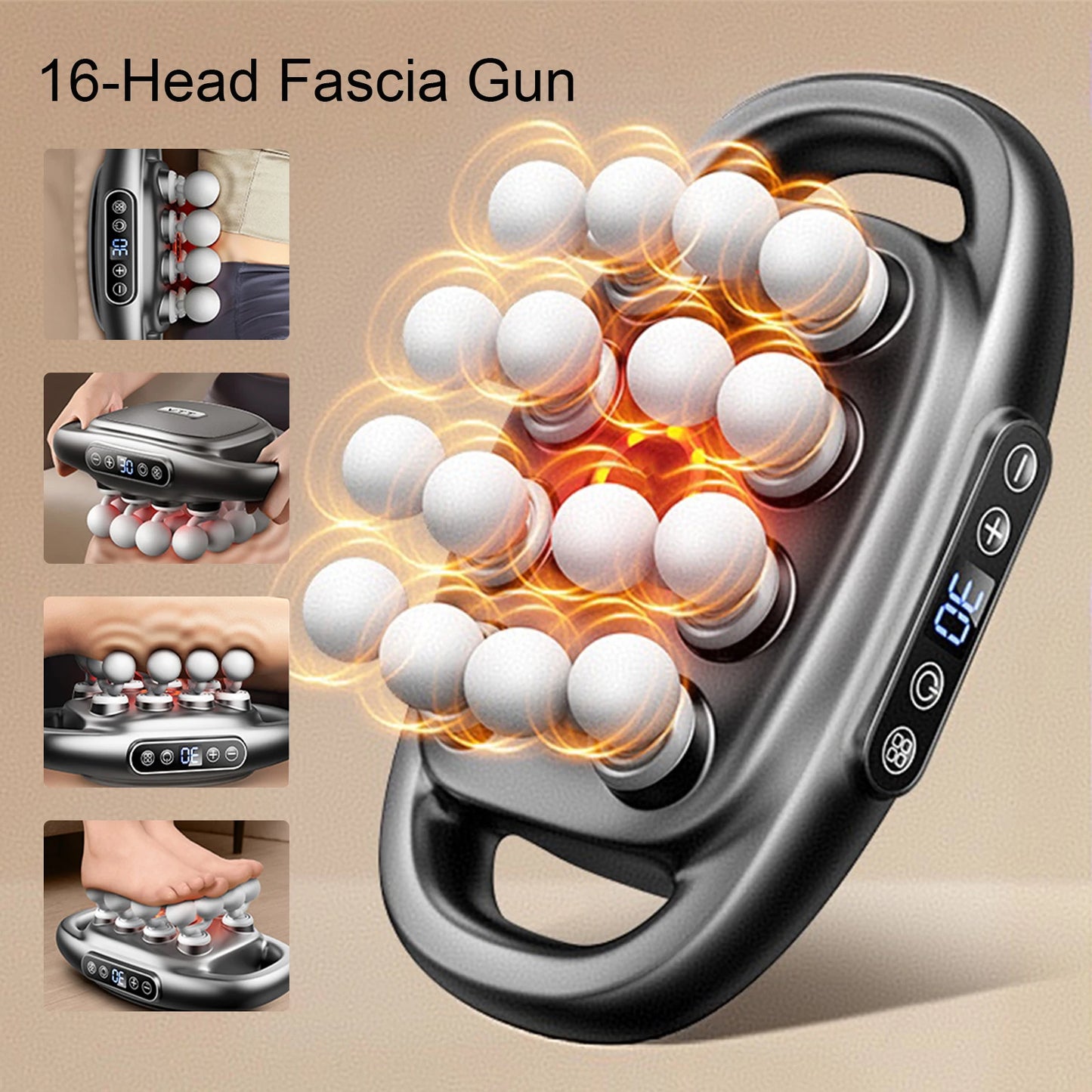 16-Head Fascia Gun Body Massager